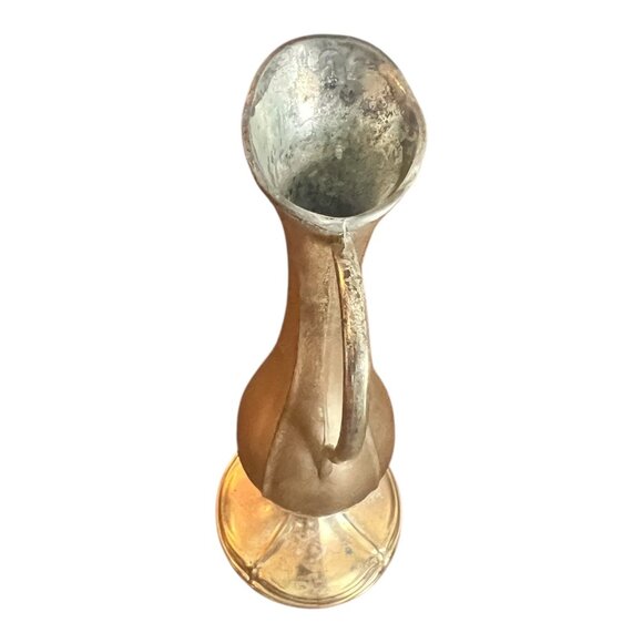 Vintage Gold Tone Metal Rose Bud Vase 7" Tarnish Resistant Made In Japan - Picture 3 of 8